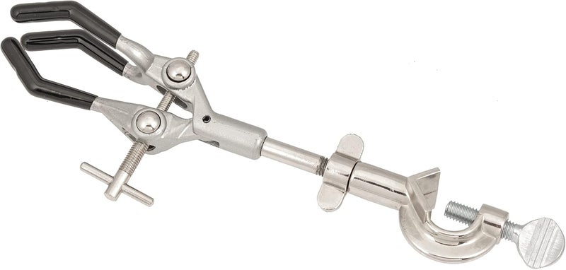 EISCO Lab Clamp for Lab Stand, Beaker Holder or Flask Clamp - Heat Resistant PVC Coated Prongs for Holding Objects up to 3.5 Inch Diameter - Boss Head Connects to Lab Stand Rods - Image 1